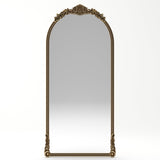 Miroir sur pied arqué au cadre sculpté or antique, photo 2