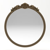 Miroir mural rond au cadre sculpté or antique, photo 2