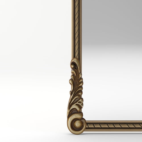 Miroir sur pied arqué au cadre sculpté or antique, photo 7